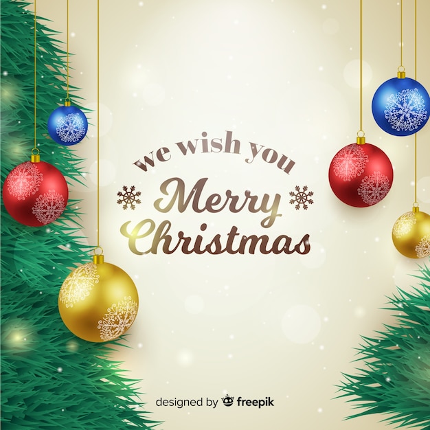 Elegant christmas background with realistic design