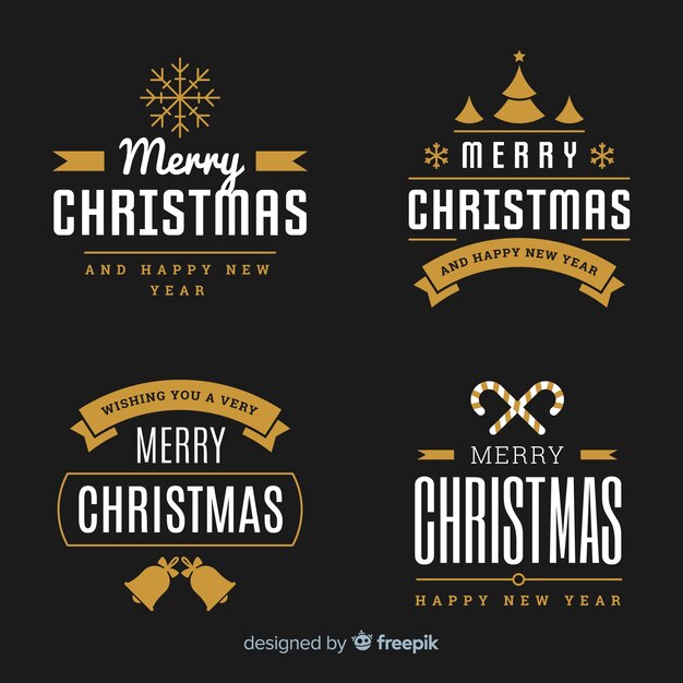 Elegant christmas badges