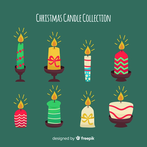 Free Vector elegant christmas candle collection