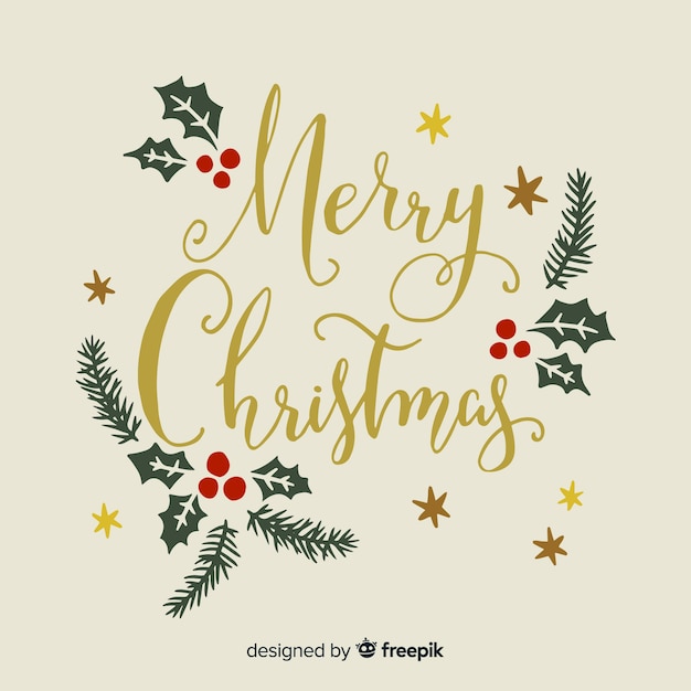 Free Vector elegant christmas lettering background