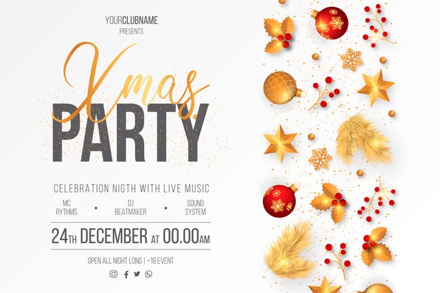 Elegant Christmas Party Poster Template