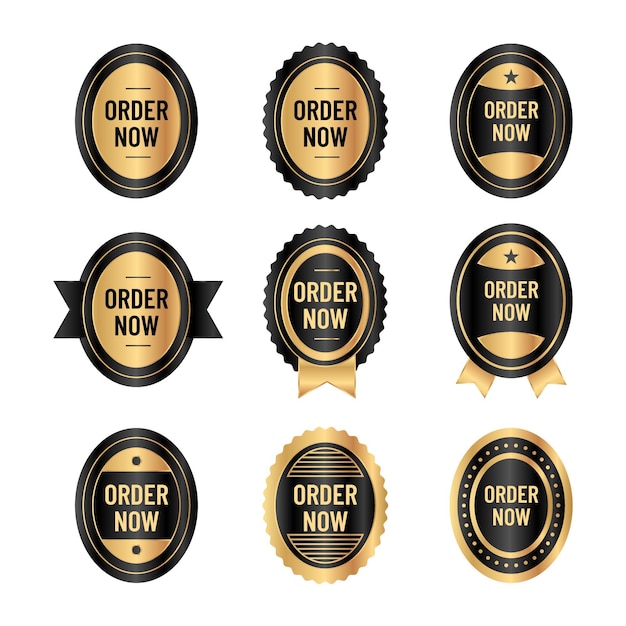 Elegant collection of order now stickers