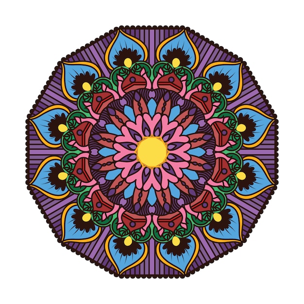 Free Vector elegant colorful mandala