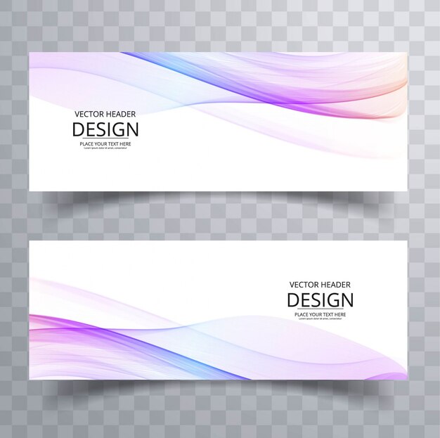 Elegant colorful wavy banners