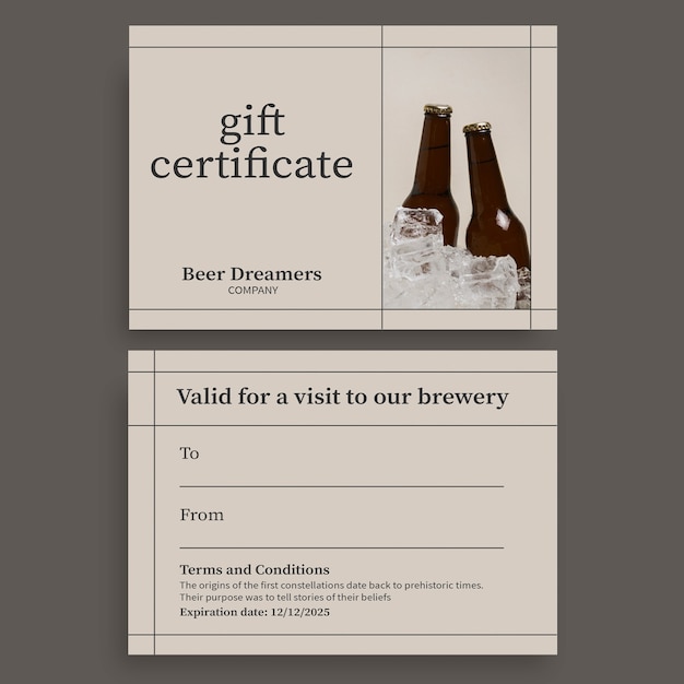 Elegant company gift certificate