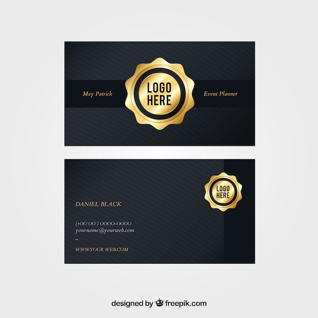 Elegant corporate card with golden seal