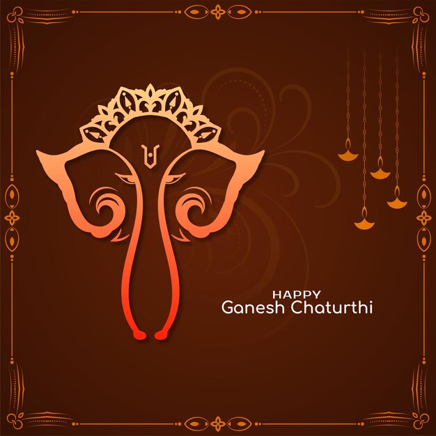 Elegant cultural Happy Ganesh Chaturthi Indian festival background