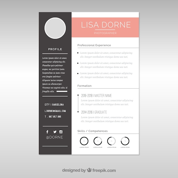 Elegant cv template with graphics