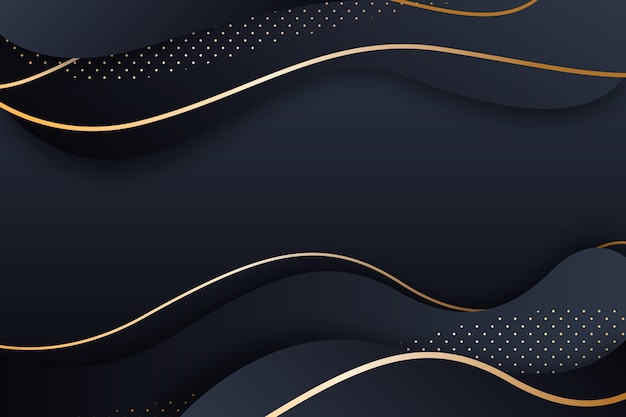 Free Vector elegant dark background with golden details