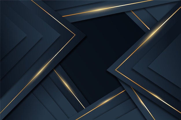 Free Vector elegant dark background with golden details