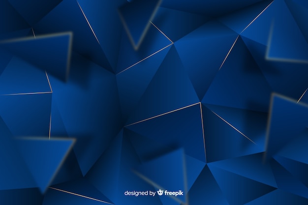 Free vector elegant dark blue polygonal background