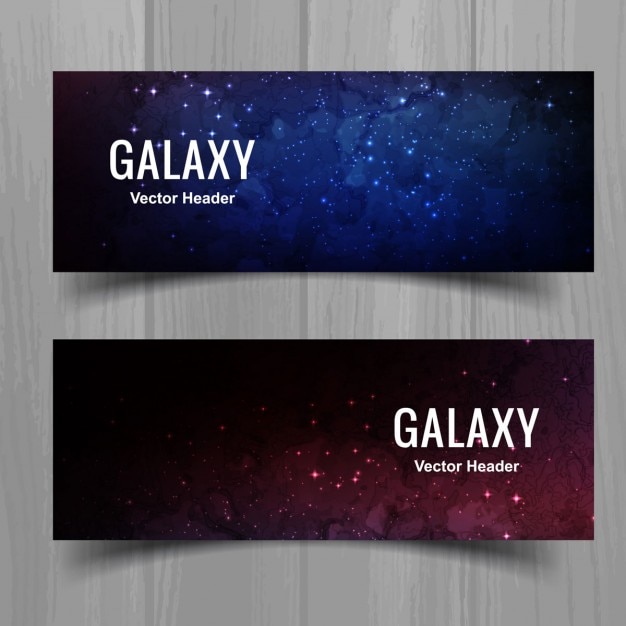 Free Vector elegant dark galaxy banners 