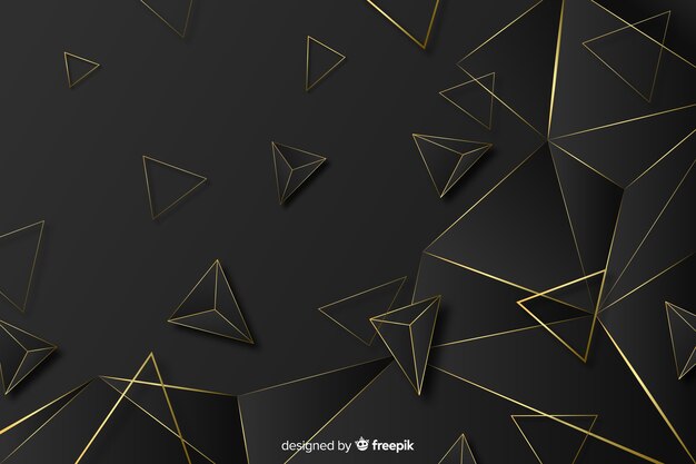 Elegant dark and gold polygonal background