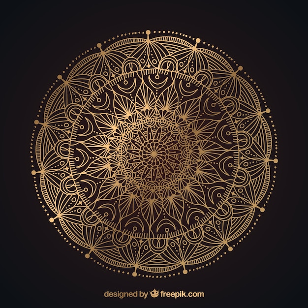 Elegant dark and golden mandala background