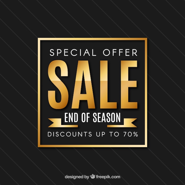 Elegant dark and golden sale background design