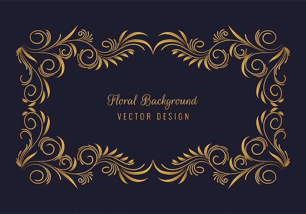 Elegant decorative golden floral frame background