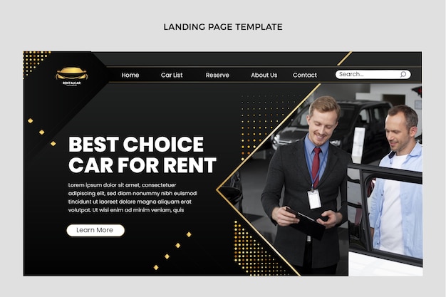 Free Vector elegant design of car rental business landing page