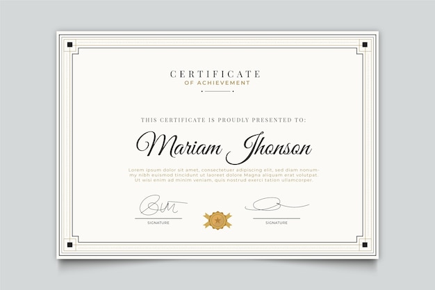 Elegant design certificate template