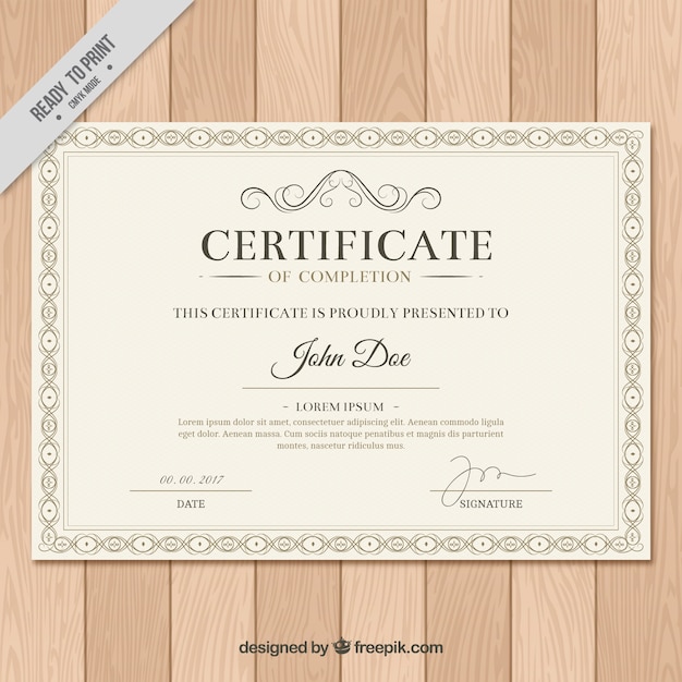 Free Vector elegant diploma in vintage style