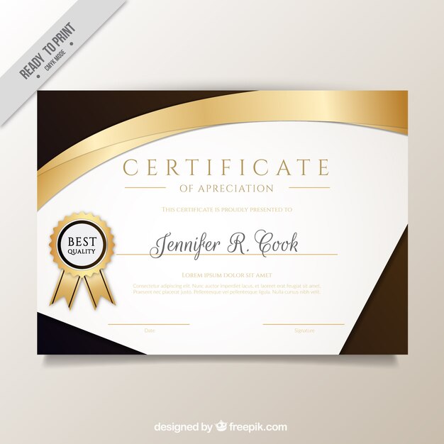 Elegant diploma with golden details