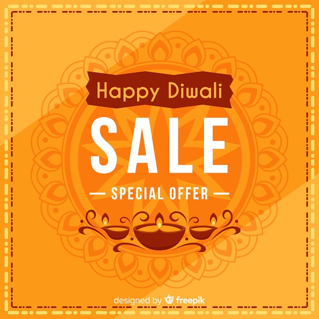 Elegant diwali composition with flat design