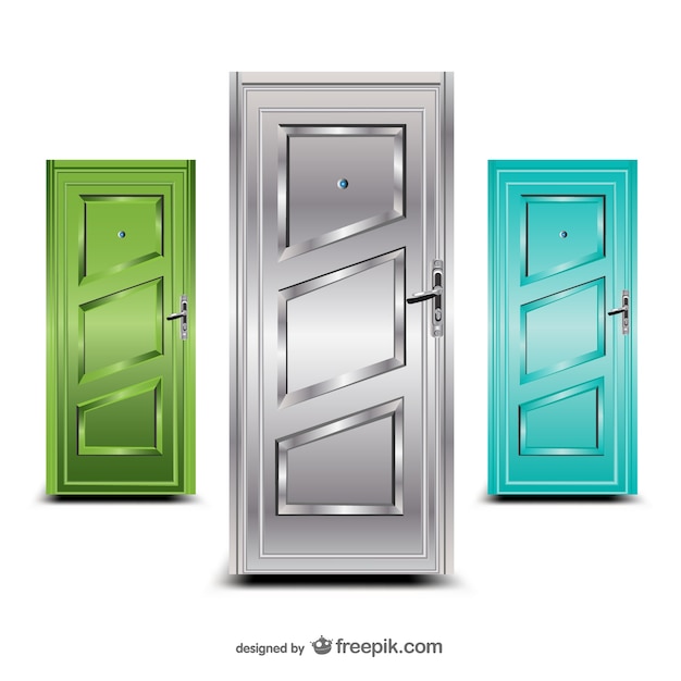 Free Vector elegant doors set