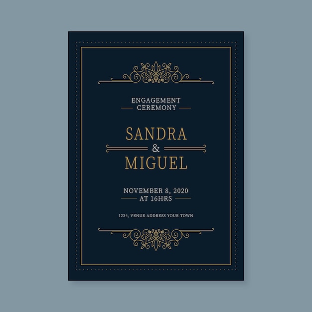 Elegant engagement invitation template