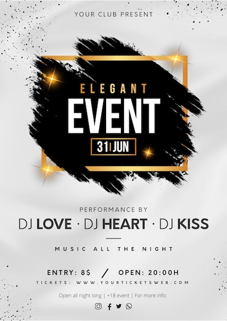 Elegant Event Poster with Black Splash