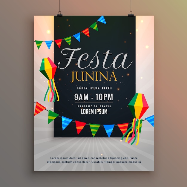 Free vector elegant festa junina poster