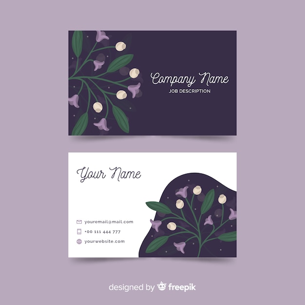 Free vector elegant floral business card template