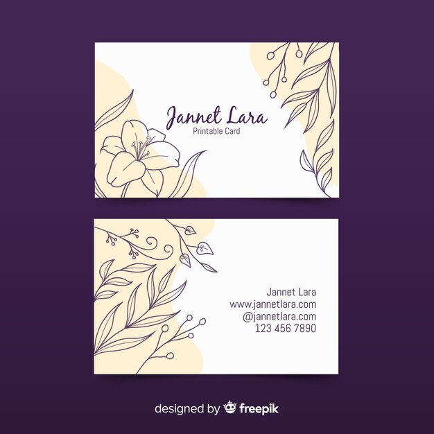 Elegant floral business card template