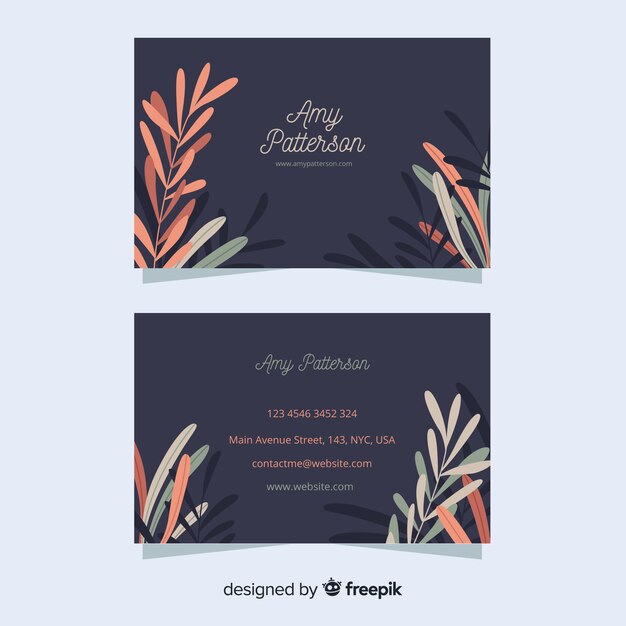 Elegant floral business card template