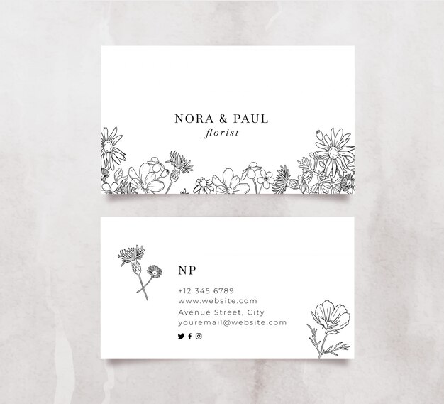 Elegant floral business card