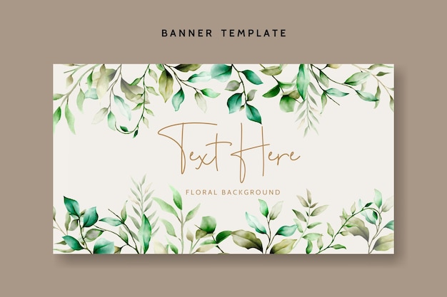 Free Vector elegant floral frame background with leaves watercolor ornament