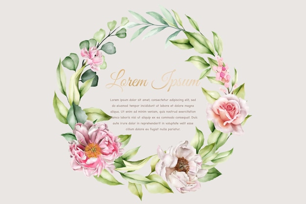 elegant floral and leaves wreath design