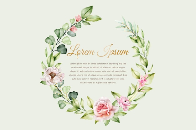 elegant floral and leaves wreath design