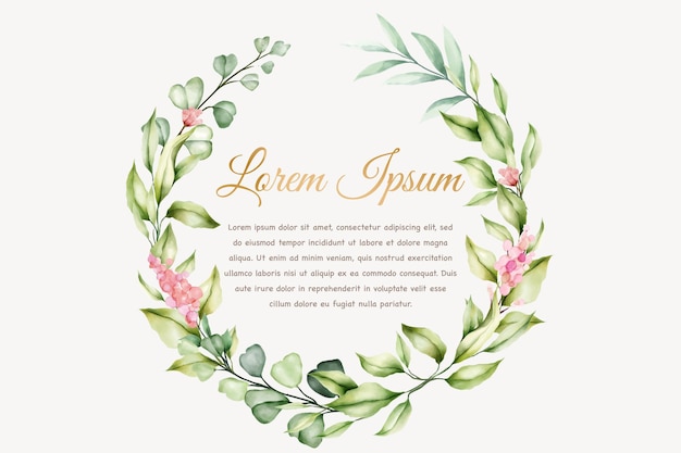 Free Vector elegant floral and leaves wreath design