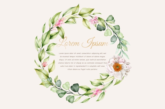 Free Vector elegant floral and leaves wreath design