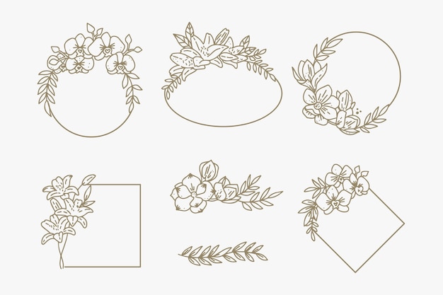 Free Vector elegant floral ornament frames