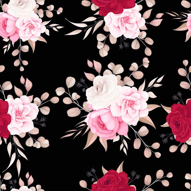 Elegant floral pattern with soft flowers