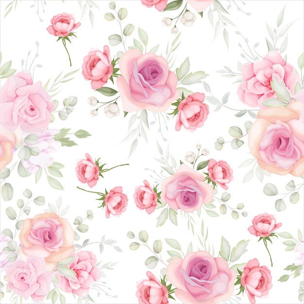 Elegant floral seamless pattern with soft flower decoration