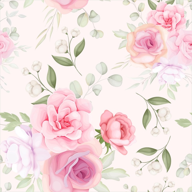 Elegant floral seamless pattern with soft flower decoration