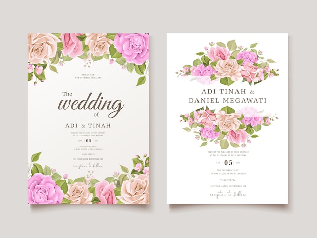 elegant floral wedding card design