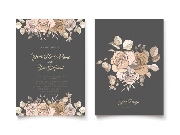 elegant floral wedding invitation template