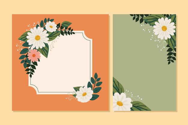 elegant flowers in invitation cards