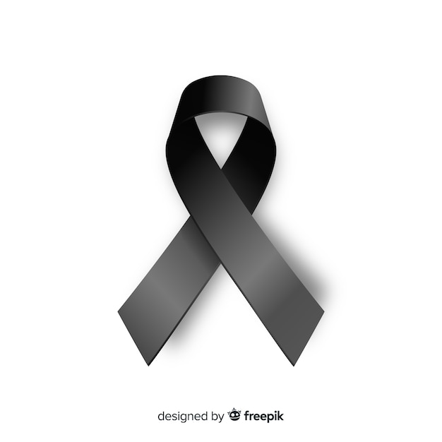 Elegant funeral ribbon with realistic design