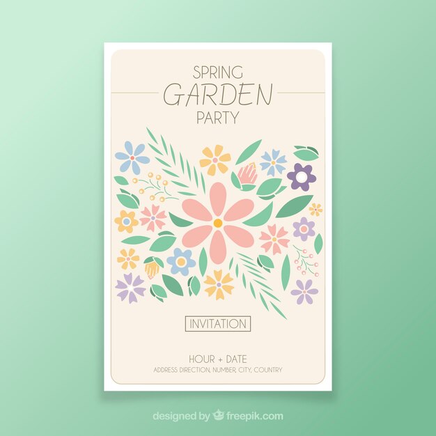 Elegant garden party invitation design