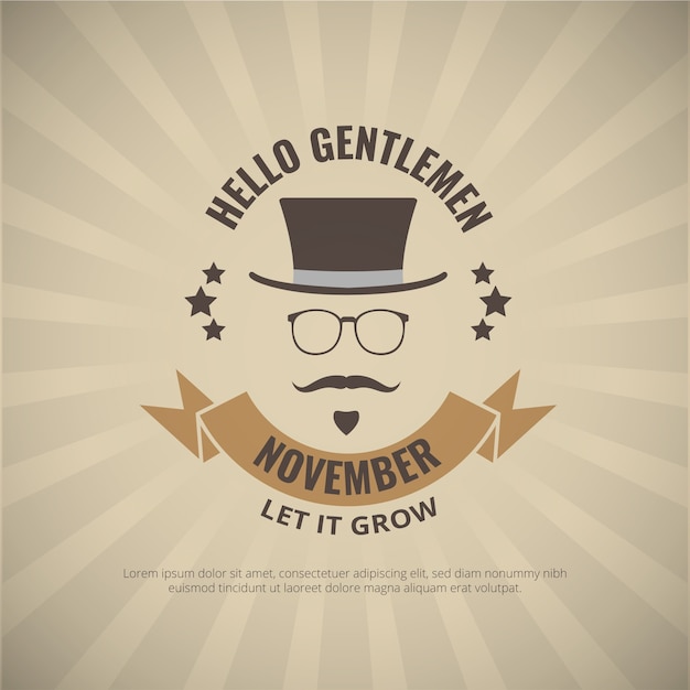 Free Vector elegant gentlemen movember poster