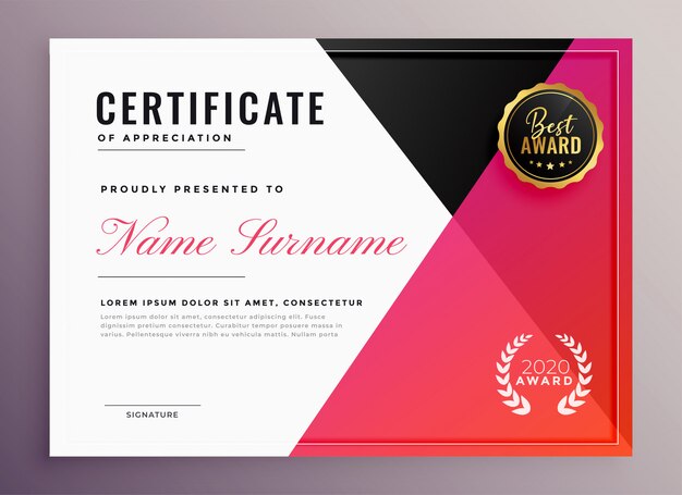 Elegant geometric multipurpose certificate template design