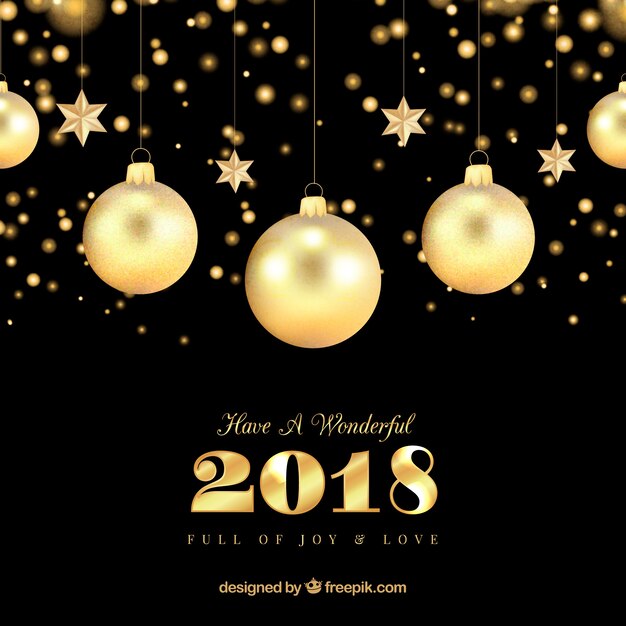 Elegant gold new year 2018 background